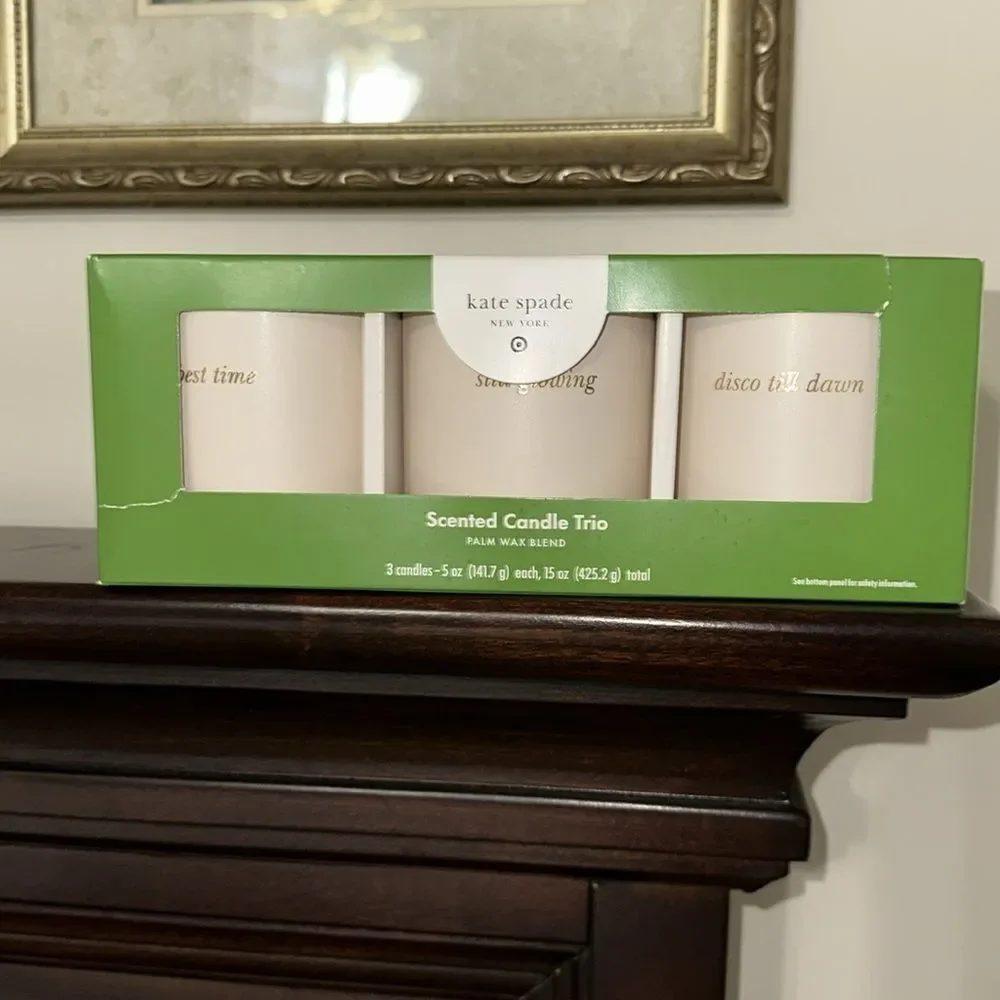kate spade x Target Cream Multi 3 Count Ceramic Indoor Jar Candle Gift Set